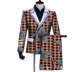 African Double-Breasted Two Piece Suit -Rocka Style african double breasted two piece suit african suit lestyleparfait 13