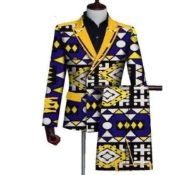 African Double-Breasted Two Piece Suit -Rocka Style african double breasted two piece suit african suit lestyleparfait 17