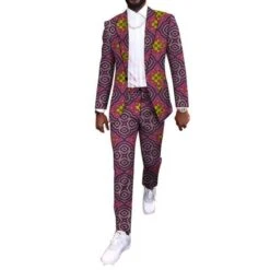 African Men‘s Printed Blazers Suit -Rocka Style african men s printed blazers suit african suit lestyleparfait 4