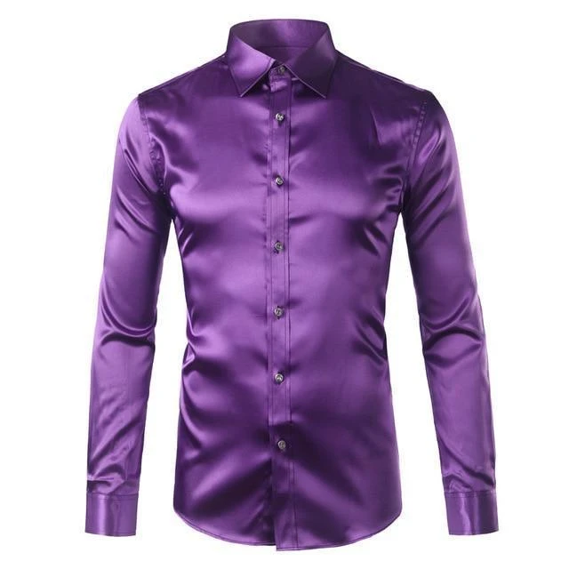 Beefheart Satin Silk Shirt For Men 14 Beefheart Satin Silk Shirt For Men - Image 14