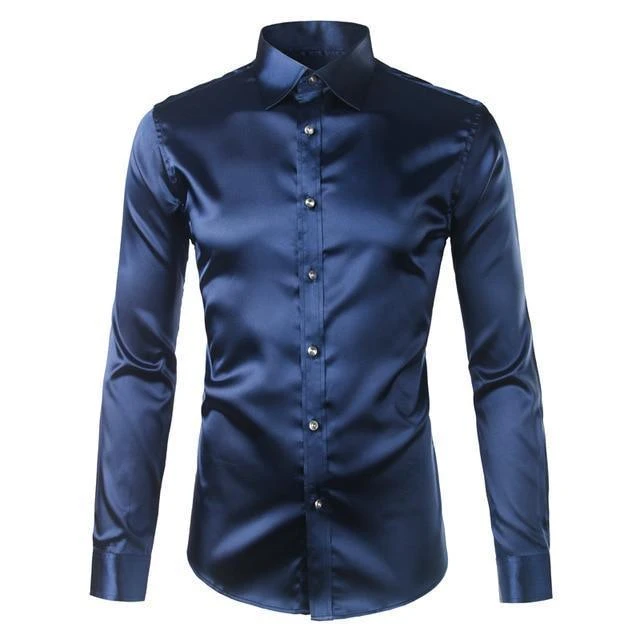 Beefheart Satin Silk Shirt For Men 3 Beefheart Satin Silk Shirt For Men - Image 3