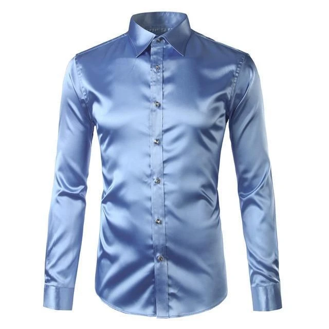 Beefheart Satin Silk Shirt For Men 5 Beefheart Satin Silk Shirt For Men - Image 5