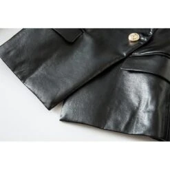 Black Leather Blazer Women - Formal-Business - Plain-Solid -Rocka Style black leather blazer women formal business plain solid leather blazer lestyleparfait 7