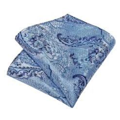 Blue Paisley Silk Necktie Set -Rocka Style blue paisley silk necktie set necktie lestyleparfait 7