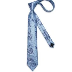 Blue Paisley Silk Necktie Set -Rocka Style blue paisley silk necktie set necktie lestyleparfait 8
