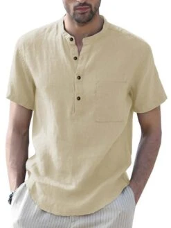 Rocka Style 30 Buttoned Linen Shirt For Men