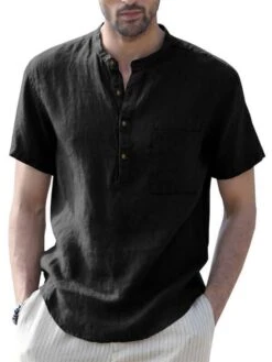 Buttoned Linen Shirt For Men -Rocka Style buttoned linen shirt for men linen shirt lestyleparfait 6