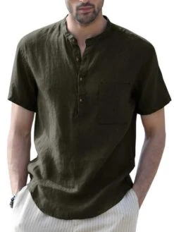Buttoned Linen Shirt For Men -Rocka Style buttoned linen shirt for men linen shirt lestyleparfait 7