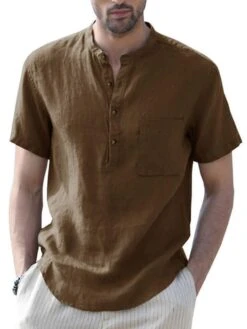Buttoned Linen Shirt For Men -Rocka Style buttoned linen shirt for men linen shirt lestyleparfait 8