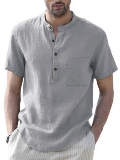 Buttoned Linen Shirt For Men -Rocka Style buttoned linen shirt for men linen shirt lestyleparfait 9