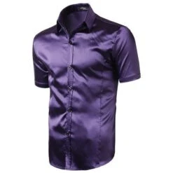 Rocka Style 26 Casual Short Sleeve Silk Shirt For Men