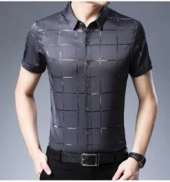 Casual Summer Plaid Shirt For Men -Rocka Style casual summer plaid shirt for men short sleeve shirt lestyleparfait 3