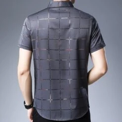 Casual Summer Plaid Shirt For Men -Rocka Style casual summer plaid shirt for men short sleeve shirt lestyleparfait 4