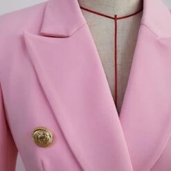 Classic Pink Blazer Women - Casual - Plain-Solid -Rocka Style classic pink blazer women casual plain solid double breasted blazer lestyleparfait 4