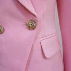 Classic Pink Blazer Women - Casual - Plain-Solid -Rocka Style classic pink blazer women casual plain solid double breasted blazer lestyleparfait 5