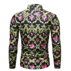Clough FloralCasual Shirt For Men 5 Clough FloralCasual Shirt For Men -Rocka Style clough floralcasual shirt for men long sleeve shirt lestyleparfait 3