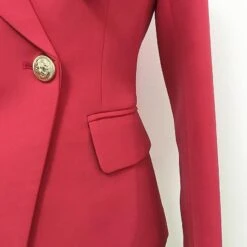 Coral Red Blazer Women - Casual - Plain-Solid 9 Coral Red Blazer Women - Casual - Plain-Solid -Rocka Style coral red blazer women casual plain solid double breasted blazer lestyleparfait 4
