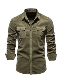 Corduroy Slim Fit Shirt 11 Corduroy Slim Fit Shirt -Rocka Style corduroy slim fit shirt long sleeve shirt lestyleparfait 3