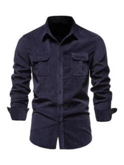Corduroy Slim Fit Shirt 13 Corduroy Slim Fit Shirt -Rocka Style corduroy slim fit shirt long sleeve shirt lestyleparfait 5