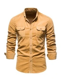 Corduroy Slim Fit Shirt 14 Corduroy Slim Fit Shirt -Rocka Style corduroy slim fit shirt long sleeve shirt lestyleparfait 6