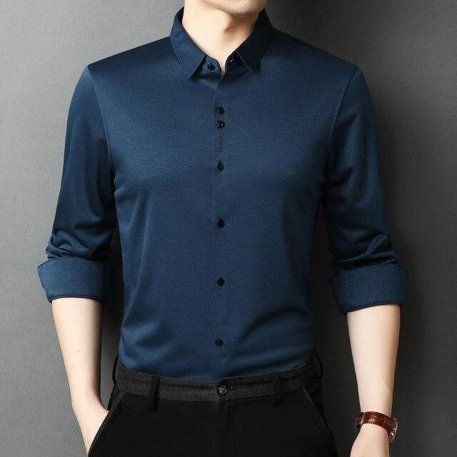 Costello Plus Size Satin Shirt For Men 6 Costello Plus Size Satin Shirt For Men - Image 6