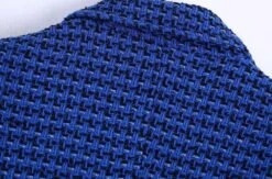 Dark Blue Tweed Blazer Women - Casual - Plaid -Rocka Style dark blue tweed blazer women casual plaid tweed blazer lestyleparfait 6