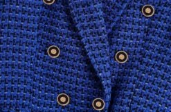 Dark Blue Tweed Blazer Women - Casual - Plaid -Rocka Style dark blue tweed blazer women casual plaid tweed blazer lestyleparfait 7