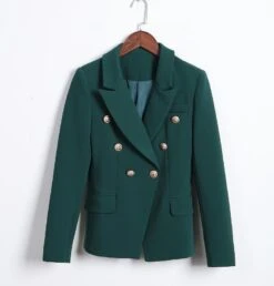 Dark Green Blazer Women - Casual - Plain-Solid 12 Dark Green Blazer Women - Casual - Plain-Solid -Rocka Style dark green blazer women casual plain solid double breasted blazer lestyleparfait 4