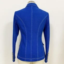 Double Breasted Denim Blazer Women - Casual - Plain-Solid -Rocka Style double breasted denim blazer women casual plain solid denim blazer lestyleparfait 3