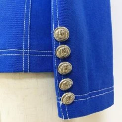 Double Breasted Denim Blazer Women - Casual - Plain-Solid -Rocka Style double breasted denim blazer women casual plain solid denim blazer lestyleparfait 4