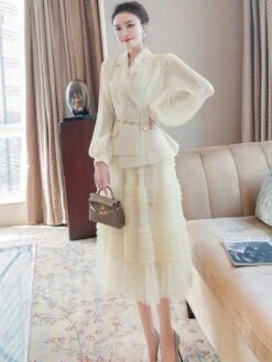 Elegant Outfit Set - Top And Mesh Skirt 16 Elegant Outfit Set - Top And Mesh Skirt -Rocka Style elegant outfit set top and mesh skirt clothing set lestyleparfait 5