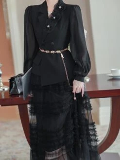 Elegant Outfit Set - Top And Mesh Skirt 17 Elegant Outfit Set - Top And Mesh Skirt -Rocka Style elegant outfit set top and mesh skirt clothing set lestyleparfait 6