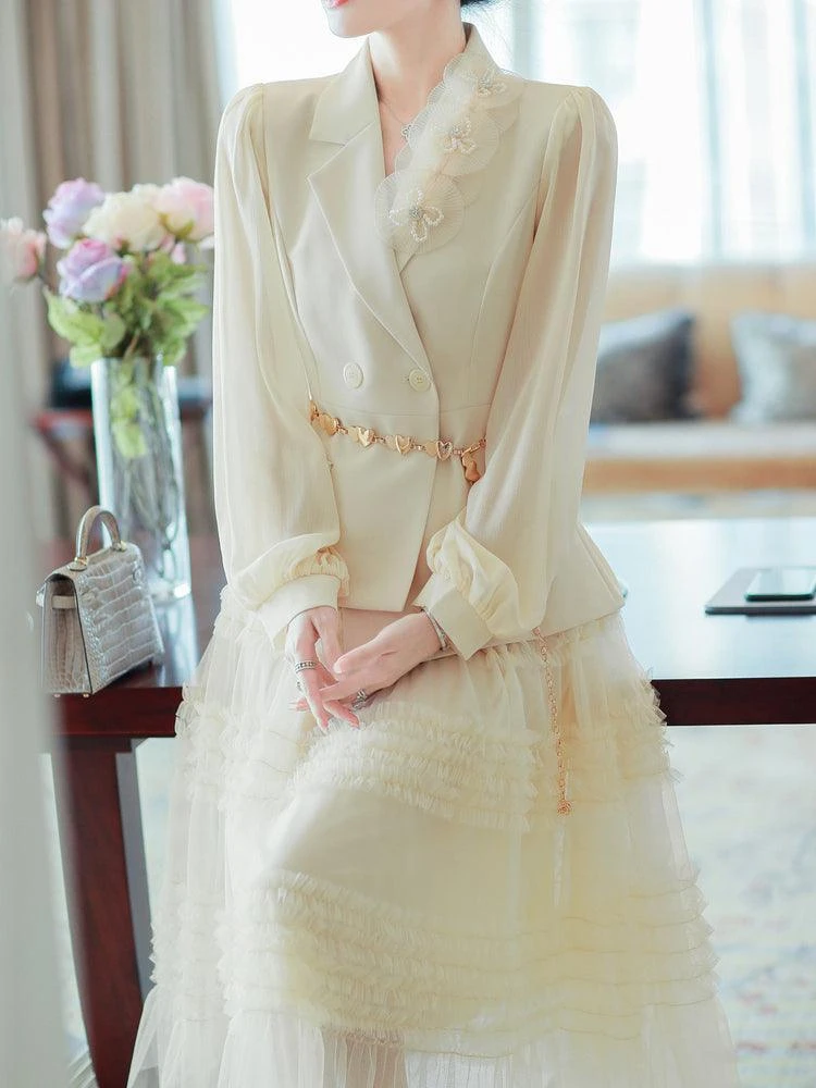 Elegant Outfit Set - Top And Mesh Skirt 7 Elegant Outfit Set - Top And Mesh Skirt - Image 7