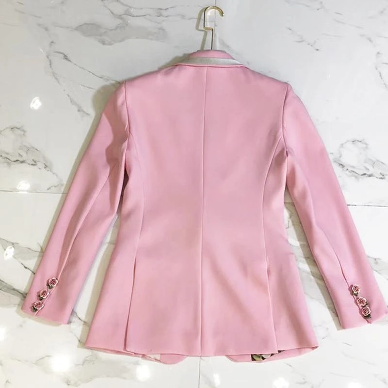 Elegant Pink Blazer Women - Casual - Plain-Solid 2 Elegant Pink Blazer Women - Casual - Plain-Solid - Image 2