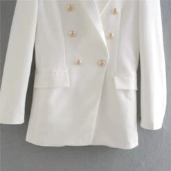 FRANS Vintage Blazer Women - Formal-Business - Plain-Solid -Rocka Style frans vintage blazer women formal business plain solid double breasted blazer lestyleparfait 5