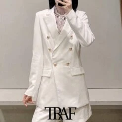 FRANS Vintage Blazer Women - Formal-Business - Plain-Solid -Rocka Style frans vintage blazer women formal business plain solid double breasted blazer lestyleparfait 6