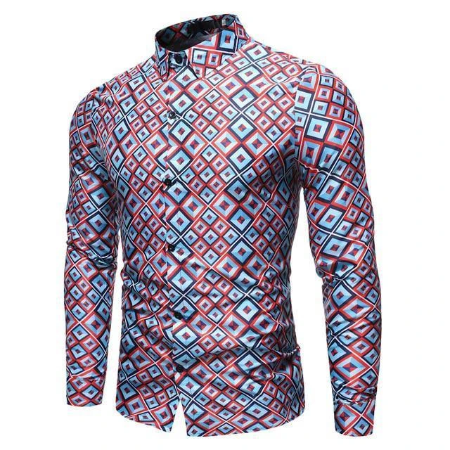 Geometric Slim Fit Casual Shirt For Men 1 Geometric Slim Fit Casual Shirt For Men