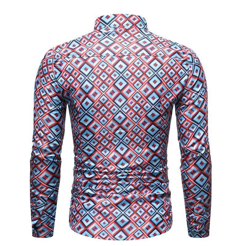 Geometric Slim Fit Casual Shirt For Men 3 Geometric Slim Fit Casual Shirt For Men - Image 3