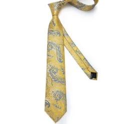 Gold Blue Paisley Necktie Set -Rocka Style gold blue paisley necktie set necktie lestyleparfait 4