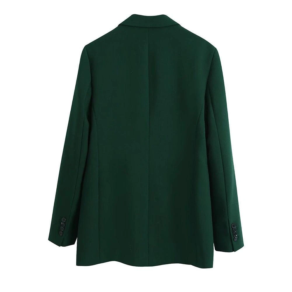Green Double Breasted Blazer Women - Casual - Plain-Solid 2 Green Double Breasted Blazer Women - Casual - Plain-Solid - Image 2