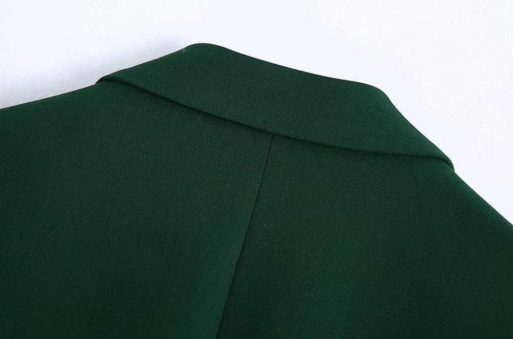 Green Double Breasted Blazer Women - Casual - Plain-Solid 3 Green Double Breasted Blazer Women - Casual - Plain-Solid - Image 3
