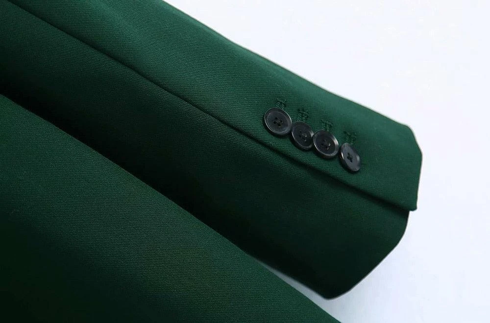 Green Double Breasted Blazer Women - Casual - Plain-Solid 4 Green Double Breasted Blazer Women - Casual - Plain-Solid - Image 4