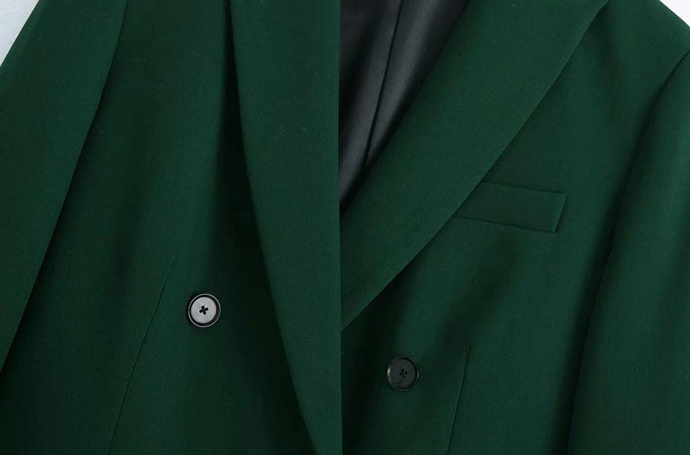 Green Double Breasted Blazer Women - Casual - Plain-Solid 5 Green Double Breasted Blazer Women - Casual - Plain-Solid - Image 5