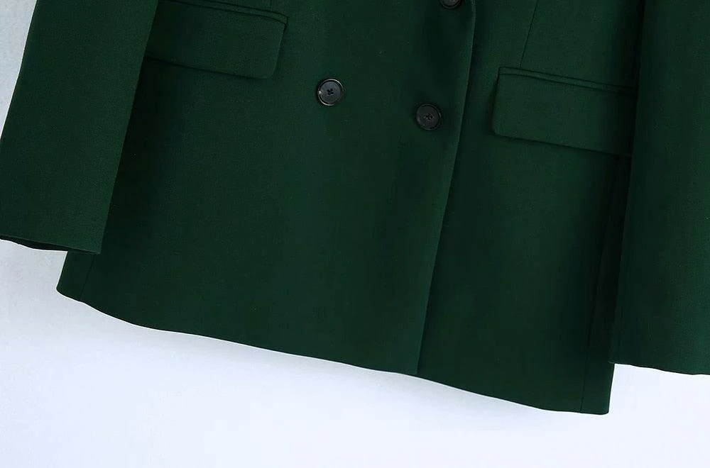 Green Double Breasted Blazer Women - Casual - Plain-Solid 6 Green Double Breasted Blazer Women - Casual - Plain-Solid - Image 6