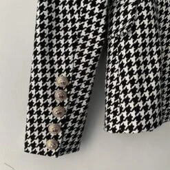 Houndstooth Blazer Women - Casual - Plaid -Rocka Style houndstooth blazer women casual plaid double breasted blazer lestyleparfait 5