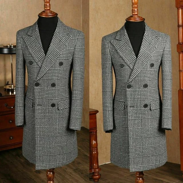 Houndstooth Tweed Coat For Men 1 Houndstooth Tweed Coat For Men