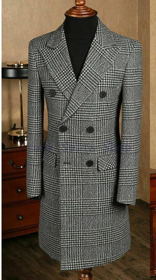 Houndstooth Tweed Coat For Men 2 Houndstooth Tweed Coat For Men - Image 2