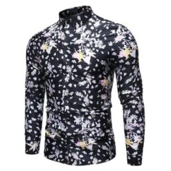 Leaf Print Slim Fit Casual Shirt For Men