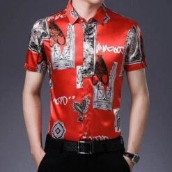 Lee Roth Vintage Silk Shirt For Men -Rocka Style lee roth vintage silk shirt for men short sleeve shirt lestyleparfait 3