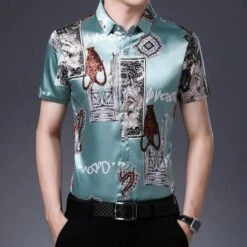 Lee Roth Vintage Silk Shirt For Men -Rocka Style lee roth vintage silk shirt for men short sleeve shirt lestyleparfait 4